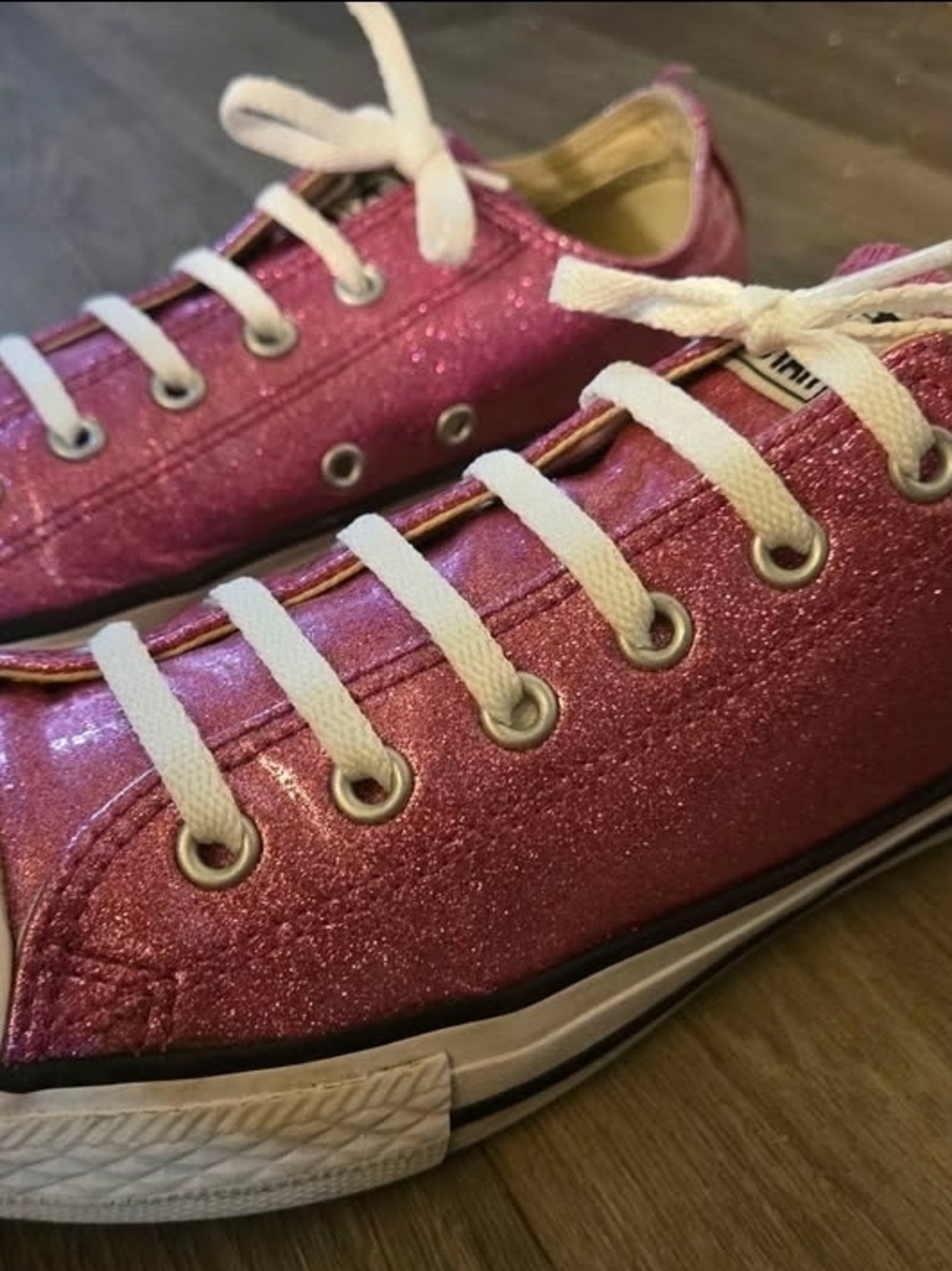 Converse Pink Glitter Low Top Sneakers